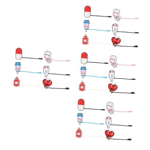 24 Stk Medizinische Strohkappe Trinkhalmstopfen Cartoon-elemente Strohabdeckungen Strohstopfen Decken Graduierung Stroh Topper Strohaufsätze Kieselgel Wasserkocher von SOLUSTRE