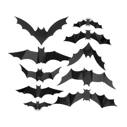 SOLUSTRE 24 Stück Teiliges LED Leuchtendes Fledermaus Wanddekor PVC Aufkleber Halloween Party Deko für Fenster Schlafzimmer Innen Außen Halloween Nachtlicht Fledermaus Sticker SOLUSTRE 24 Stück Teiliges LED Leuchtendes Fledermaus Wanddekor PVC Aufkleber Halloween Party Deko für Fenster Schlafzimmer Innen Außen Halloween Nachtlicht Fledermaus Sticker von SOLUSTRE
