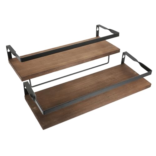 SOLUSTRE 2Stücke Wandregal aus Robustem Holz Vielseitig Einsetzbar für Küche Bad oder Wohnzimmer Stilvolle Wanddekoration Langlebige Konstruktion Design von SOLUSTRE
