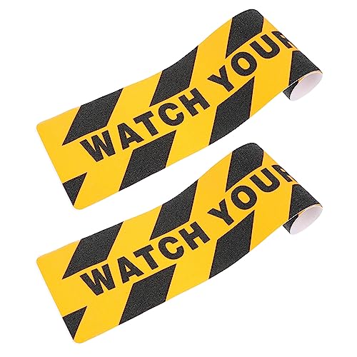 SOLUSTRE 2st Anti-rutsch-aufkleber Zur Warnung Achte Auf Dein Schrittzeichen Sicherheitsstreifenband Bitte Achten Sie Auf Ihr Stufenschild Polsterband Rutschreifen Pvc Das Schild Kind von SOLUSTRE