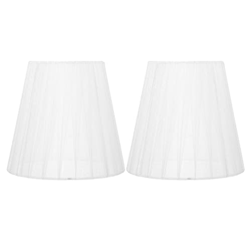 SOLUSTRE 2st Lampenschirm Aus Gaze Lampenschirme Aus Stoff Lichtabdeckungszubehör Kronleuchterschutz Austausch Des Wandlampenschirms Wohnkultur Typ Multifunktion Deckenlampe Weiß E14 Eisen von SOLUSTRE