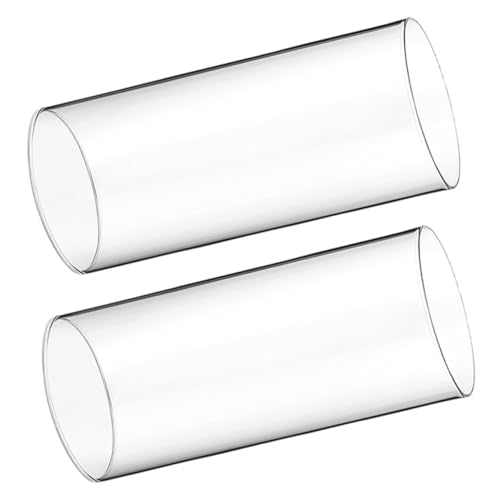 SOLUSTRE 2stücke Glas Kerzenhalter Zylinderform Transparenter Winddichter Schutz Kerzenabdeckung Haushaltsdeko Kerzenhalter Zubehör Glas Kamin Für Kerzen von SOLUSTRE