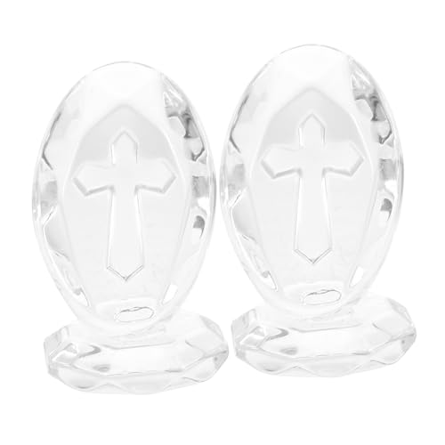SOLUSTRE 2stücke Kristallkreuz Kreuzfigur Kristallhandwerk Schreibtisch-Ornament Heimdekoration Dekoration Für Zuhause Oder Büro von SOLUSTRE