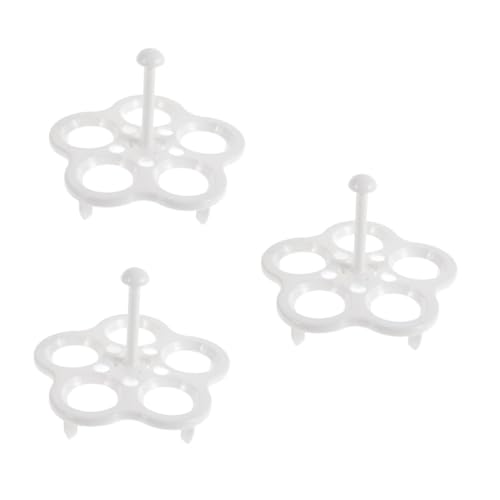 SOLUSTRE 3 Sätze Eierdampfer Eierhalter Für Gekochte Eier Dampf-eierhalter Plastik Weiß 2 Stücke * 3 von SOLUSTRE