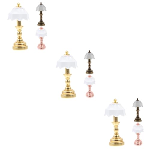 SOLUSTRE 3 Sätze Mini-schreibtischlampenmodell Led Klein Minimalistisch Miniatur Mini-hauslampe Usb-schreibtischlampe Für Warmes Licht Lichter Weiß Mini-hausschmuck Metall 3 Stück * 3 von SOLUSTRE