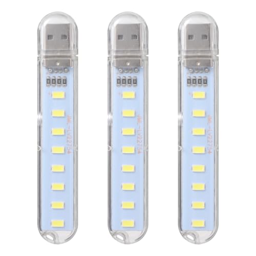 3 Stk Usb Led Lampe Tragbare Mini Nachtlicht Usb Licht FüR Laptop, Notebook, Desktop, Powerbank, Weiß von SOLUSTRE