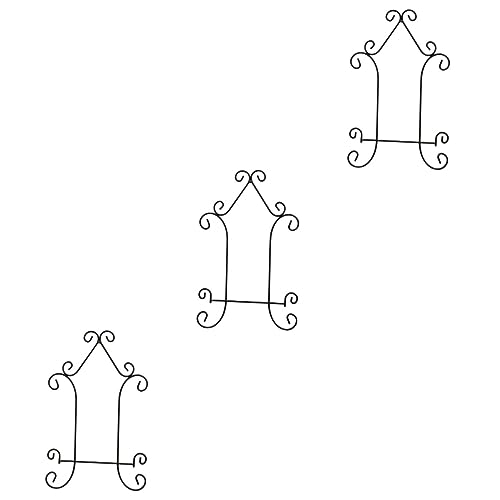 SOLUSTRE 3st Horizontaler Plattenständer Verkaufsständer Aus Eisen Verkaufsständer Aus Metall Stand Wandplattenhalter Eisenplattenständer Plattenhalteranzeige Foto Dekorative Teller von SOLUSTRE