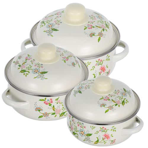 SOLUSTRE 3 Stück Dreiteiliges Mini-suppentopf-set Blumentopf Induktionskochtopf Einbrennlacktopf Kleiner Topf Mit Henkel Emaillierter Simmertopf Kochtopf Mit Griffen Beige Emaille SOLUSTRE 3 Stück Dreiteiliges Mini-suppentopf-set Blumentopf Induktionskochtopf Einbrennlacktopf Kleiner Topf Mit Henkel Emaillierter Simmertopf Kochtopf Mit Griffen Beige Emaille von SOLUSTRE