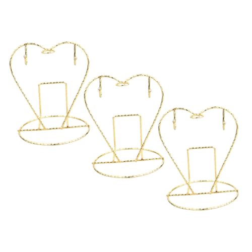 SOLUSTRE 3 Stück Herzförmiger Teetassenständer aus Metall Stabiler Kaffeetassen Organizer mit Abtropfgestell Goldfarben für Küchenarbeitsplatten von SOLUSTRE