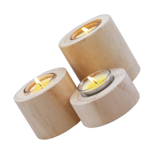 SOLUSTRE 3 Stück Holz Kerzenhalter Teiliges Rustikal Robust für Teelichter Stabkerzen Tischdeko Romantisches Dinner Hochzeit Wohnzimmer Dekoration SOLUSTRE 3 Stück Holz Kerzenhalter Teiliges Rustikal Robust für Teelichter Stabkerzen Tischdeko Romantisches Dinner Hochzeit Wohnzimmer Dekoration von SOLUSTRE