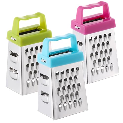 SOLUSTRE 3 Stück Mini Reibe Handreibe für Gemüse und Obst mit Kunststoffgriff Multifunktionale Käsereibe für Küche für Kartoffeln Gurken und SOLUSTRE 3 Stück Mini Reibe Handreibe für Gemüse und Obst mit Kunststoffgriff Multifunktionale Käsereibe für Küche für Kartoffeln Gurken und von SOLUSTRE
