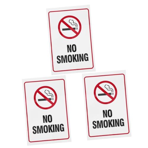 SOLUSTRE 3 Stück No Smoking Schild Aluminium Warnschild Rauchverbot Warnung für Restaurant Büro Innen Außen Langlebig Robust von SOLUSTRE