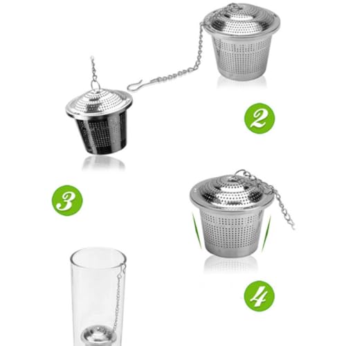 SOLUSTRE 3 Stück Praktisches Edelstahl Teesieb mit Löffel Rostfrei Vielseitiger Teefilter für Losen Tee Kräuter und Gewürze Modernes Design für Zuhause und Büro von SOLUSTRE