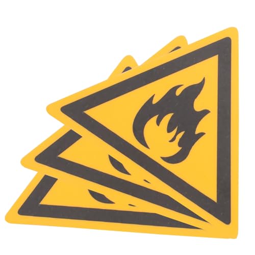 SOLUSTRE 3 Stück Selbstklebende Flammwarnaufkleber Feuerfeste Sicherheitsschilder Kompakt Langlebig Vielseitig Einsetzbar für und Warnhinweise Einfach Anzubringen von SOLUSTRE