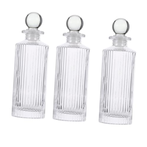 SOLUSTRE 3 Stück Teiliges Aroma Flasche Transparent mit Aromatherapie Diffuser Wiederverwendbar rutschfest Dekorativ als Mini Vase für Parfümöl und Duftstoffe von SOLUSTRE