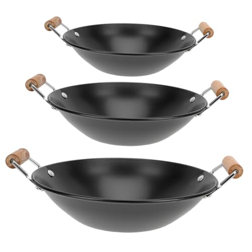 SOLUSTRE 3 Stück Teiliges Kochgeschirr Edelstahl Hot Pot mit Holzgriffen Hitzebeständig und Antihaftbeschichtet Kleine Töpfe für Trockene Pfanne und Meeresfrüchte Geeignet für Gas und SOLUSTRE 3 Stück Teiliges Kochgeschirr Edelstahl Hot Pot mit Holzgriffen Hitzebeständig und Antihaftbeschichtet Kleine Töpfe für Trockene Pfanne und Meeresfrüchte Geeignet für Gas und von SOLUSTRE