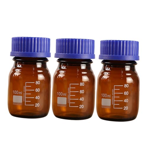 SOLUSTRE 3 Stück Teiliges Laborprobenflaschen Braunem Glas mit Dicht Schließendem Schraubverschluss Chemische Reagenzflaschen für Sichere Flüssigkeitsaufbewahrung in Labor und Pharmazie SOLUSTRE 3 Stück Teiliges Laborprobenflaschen Braunem Glas mit Dicht Schließendem Schraubverschluss Chemische Reagenzflaschen für Sichere Flüssigkeitsaufbewahrung in Labor und Pharmazie von SOLUSTRE