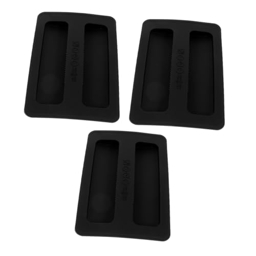 SOLUSTRE 3 Stück Teiliges Toaster Abdeckset aus Schwarzem Silikon Staubdichtes Top Deckel Schutz für Scheiben Brotbackautomat Kompatibel mit Meisten Küchenmaschinen Platzsparend und von SOLUSTRE