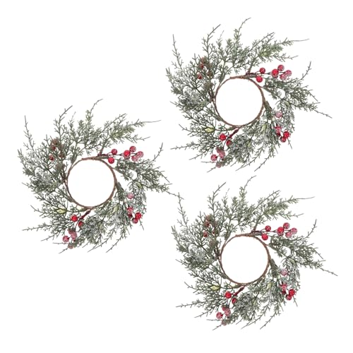 SOLUSTRE 3 Stück Weihnachts Kerzenringe mit Roten Beeren Kunststoff Kranz für Stumpenkerzen Vielseitiger Tisch Adventskerzenhalter Rustikale Deko für Weihnachten und Hochzeit SOLUSTRE 3 Stück Weihnachts Kerzenringe mit Roten Beeren Kunststoff Kranz für Stumpenkerzen Vielseitiger Tisch Adventskerzenhalter Rustikale Deko für Weihnachten und Hochzeit von SOLUSTRE