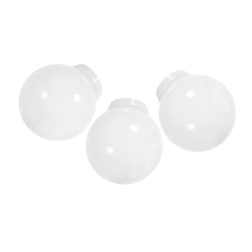 SOLUSTRE 3 Stück Weiße Acryl Kugellampen abdeckung mit Gewinde Wetterfester Lampenschirm für Außenbeleuchtung Runde Leuchtenhaube für Garten Terrasse und Wandlampen Einfache Montage von SOLUSTRE