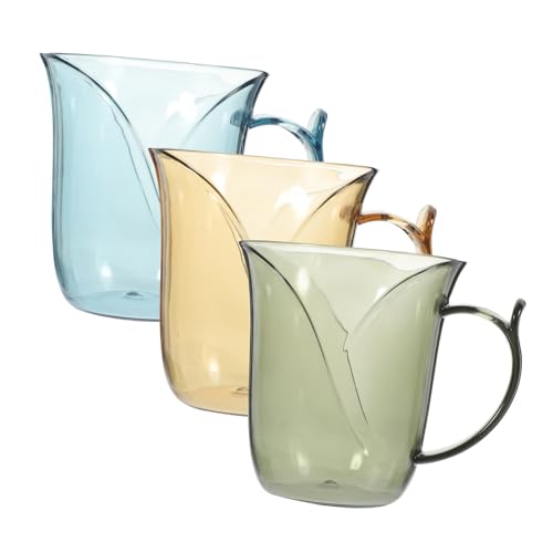 SOLUSTRE 3 Stück Zahnputzbecher aus Kunststoff Wiederverwendbare Badezimmerbecher für Zahnbürsten und Mundspülung Design Leicht zu Halten für Zuhause und Reisen von SOLUSTRE