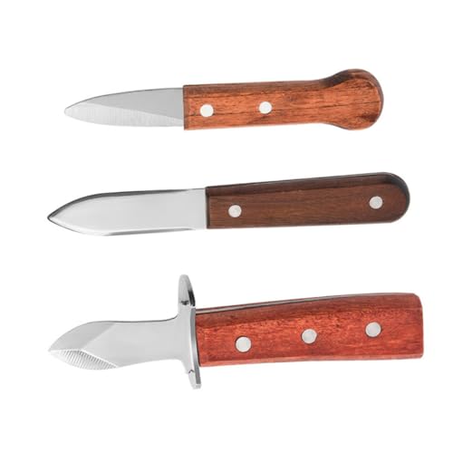 SOLUSTRE 3 Teiliges Austernmesser Austernöffner Jakobsmuschel Öffnungswerkzeug Austernöffner Austernöffner Meeresfrüchte Öffner Muschelöffner Messer Muschel Meeresfrüchte von SOLUSTRE