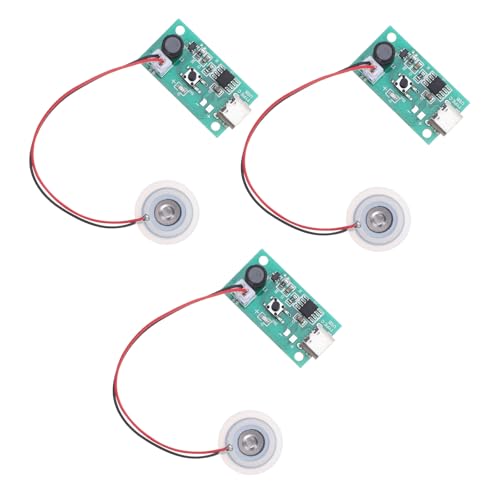 SOLUSTRE 3-teilige Zerstäubungsscheibe: USB-betriebenes Luftbefeuchter-Zerstäubermodul – Leiterplatte für DIY-Luftbefeuchterprojekte, Zimmerpflanzen, Aromatherapie-Nebelanwendungen von SOLUSTRE