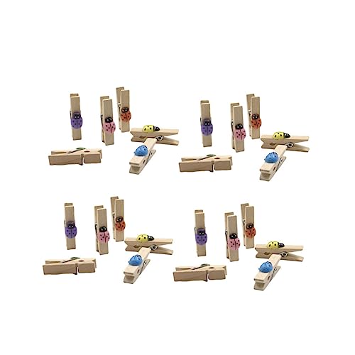 SOLUSTRE 30stücke Holzklammer Mini-bilderklammern Fotoklammern Fotohalter Bildklammern Postkartenklammer Nachrichtenklammer Raumdekoration DIY-fotowand Fotocollagen Bastelarbeiten Karten Ba von SOLUSTRE