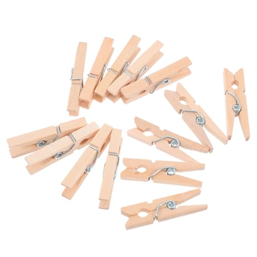 SOLUSTRE 30stücke Mini-wäscheklammern Aus Holz Fotoklammern Papierklammern Für Nachrichten Natürliche Holzklammern Multifunktionale Büroklammern von SOLUSTRE