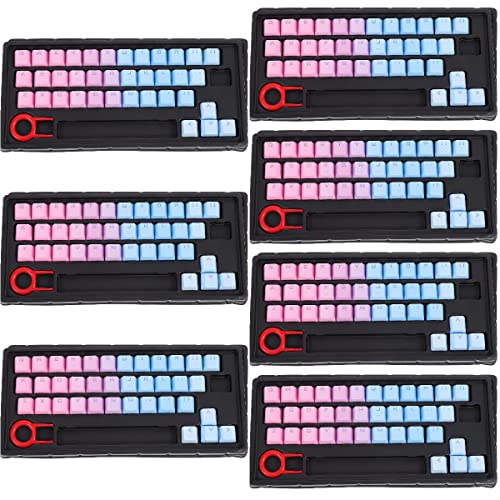 SOLUSTRE 37 Stück Computertastaturkappen Blaue Und Rosa Hintergrundbeleuchtung PBT Keycaps Ersatzspiele Mechanische Keycaps Geeignet für Universal Fullsize DIY Benutzerdefinierte von SOLUSTRE