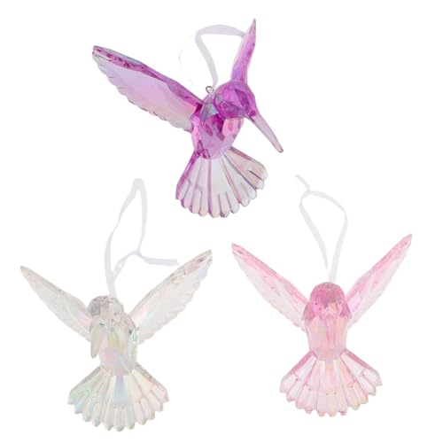 SOLUSTRE 3stücke Teiliges Hummingbird Ornamente Dekorativer Für Zuhause Auto Büro Fliegende Vogel-hängedekoration Farbenfrohe Fensterdekoration Für Natur Und Vogel- von SOLUSTRE