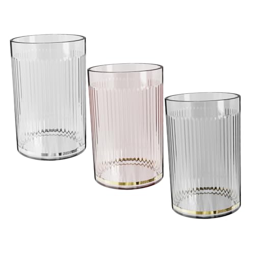 SOLUSTRE 3stücke Zahnbürstenbecher Aus Pet-Material Wiederverwendbar Und Leicht Zu Reinigen Als Mundwasserbecher Für Badezimmer Oder Reisen Multifunktional Als Trinkbecher Und Zahnbürstenha von SOLUSTRE