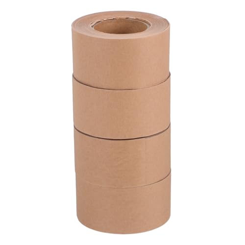 SOLUSTRE 4 Rollen Wasseraktiviertes Kraftpapier Klebeband Stark Selbstklebend Beschreibbar Zuschneidbar Für Versand Verpackung Umzug Karton Dichtungsband Hitzebeständig von SOLUSTRE