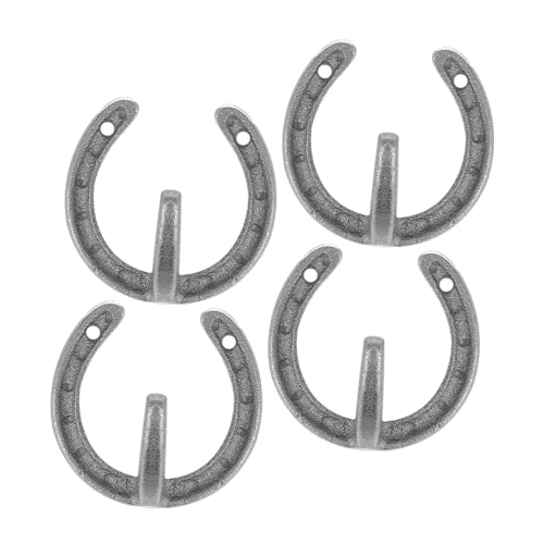 SOLUSTRE 4 Sätze Gusseisen Wandhaken Rustikaler Kleiderhaken Western Stil Robust Für Mäntel Taschen Handtücher Vintage Dekorative Wandkunst Einfach Montage von SOLUSTRE