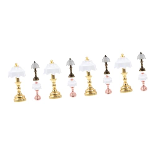 SOLUSTRE 4 Sätze Mini-schreibtischlampenmodell Lichter Miniaturen Klein Warmes Licht Für Miniatures Stilvolle Tischlampen Mini-hauslichtmodell Dekoratives Mini-licht Metall 3 Stück * 4 von SOLUSTRE