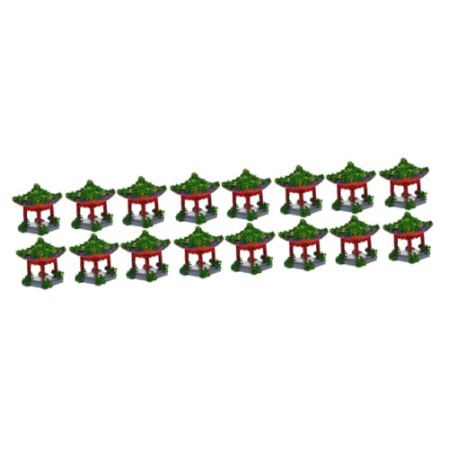 SOLUSTRE 16stücke Teiliges Miniatur Pavillon Statue Resin Zen Garten Dekoration Für Bonsai Und Aquarien Pavillon Für Innen Und Außenbereiche von SOLUSTRE