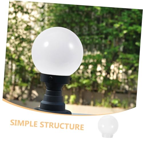 SOLUSTRE 4 Stück Acryl Kugel Lampenschirm Outdoor Ersatz Lampenschirme Garten Terrassen Leuchte Dekoration Langlebig Witterungsbeständig für Runde Außenlampen von SOLUSTRE