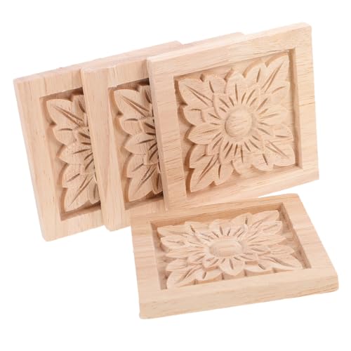 SOLUSTRE 4 Stück Holz Applikationen Dekorative Geschnitzte Quadrate für Möbel Tür und Schrank Vielseitige Holzverzierungen zur Einfachen Verschönerung von Betten und Möbeln SOLUSTRE 4 Stück Holz Applikationen Dekorative Geschnitzte Quadrate für Möbel Tür und Schrank Vielseitige Holzverzierungen zur Einfachen Verschönerung von Betten und Möbeln von SOLUSTRE
