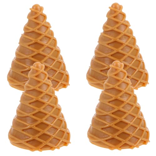 SOLUSTRE 4 Stück Knuspriger Simulationskit Gefälschte Eiswaffel Mini Waffeln DIY-eisspielzeug Simulierte Eistüten Sie Küchenfutter Simulations-eisspielzeug PVC Chocolate von SOLUSTRE