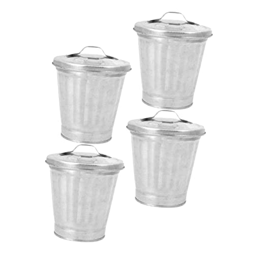SOLUSTRE 4 Stück Kreativer Tischmülleimer mit Deckel Teiliges aus Multifunktional als Abfallbehälter oder Blumentopf für Büro Schlafzimmer und Wohnzimmer Silberfarben SOLUSTRE 4 Stück Kreativer Tischmülleimer mit Deckel Teiliges aus Multifunktional als Abfallbehälter oder Blumentopf für Büro Schlafzimmer und Wohnzimmer Silberfarben von SOLUSTRE