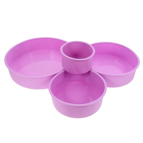 SOLUSTRE 4 Stück Kuchenform Aus Silikon Runde Silikon-käsekuchenform Backform Zum Selbermachen Silikonformen Backen Silikonformen Zum Backen Kuchenformen Runde Kuchenform Violett Kieselgel von SOLUSTRE