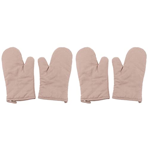 SOLUSTRE 4stücke Ofenhandschuhe Hitzebeständige Backhandschuhe Aus Baumwoll Ofen Und Mikrowelle Für Küche Grill Und Backen rutschfest Und Langlebig von SOLUSTRE