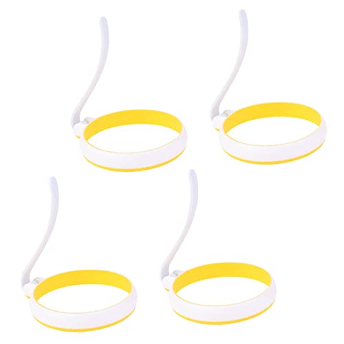 SOLUSTRE 4 Stück Silikon Eierformen Set Teiliges Set Antihaft Omelette Ringe für Kreative Eiergerichte für Pfannkuchen und Sandwiches Sicher und Einfach zu Handhaben von SOLUSTRE