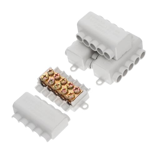 SOLUSTRE 4 Stück Teiliges Anschlussklemmen Stromstarker Elektrischer Verteilerblock mit Abdeckung Kompakte Schraubklemme für Kabelverbinder Platzsparende Hauptleitungs Splitter Hitzeschutz SOLUSTRE 4 Stück Teiliges Anschlussklemmen Stromstarker Elektrischer Verteilerblock mit Abdeckung Kompakte Schraubklemme für Kabelverbinder Platzsparende Hauptleitungs Splitter Hitzeschutz von SOLUSTRE