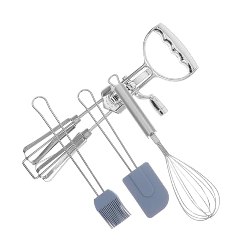 SOLUSTRE 4 Stück Teiliges Edelstahl Handrührer Set mit Manuellem Dreh-eiweißschläger Hitzebeständigem Silikonpinsel und Spatel Robustes Küchenwerkzeug für Backen Teig Rühren und SOLUSTRE 4 Stück Teiliges Edelstahl Handrührer Set mit Manuellem Dreh-eiweißschläger Hitzebeständigem Silikonpinsel und Spatel Robustes Küchenwerkzeug für Backen Teig Rühren und von SOLUSTRE