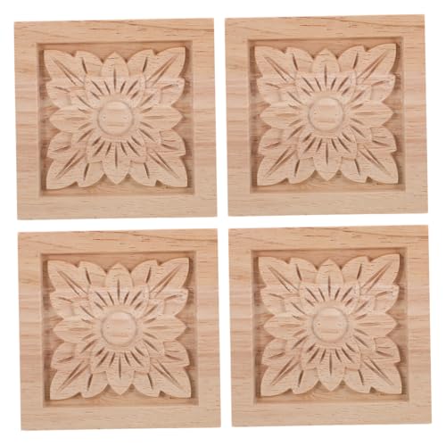 SOLUSTRE 4 Stück Teiliges Holzapplikationen Quadratisch Geschnitzt Dekorative Möbel Onlays für Bett Tür Schrank Einfache Montage Vielseitige Holzverzierung für Hausbett und Möbeldeko SOLUSTRE 4 Stück Teiliges Holzapplikationen Quadratisch Geschnitzt Dekorative Möbel Onlays für Bett Tür Schrank Einfache Montage Vielseitige Holzverzierung für Hausbett und Möbeldeko von SOLUSTRE