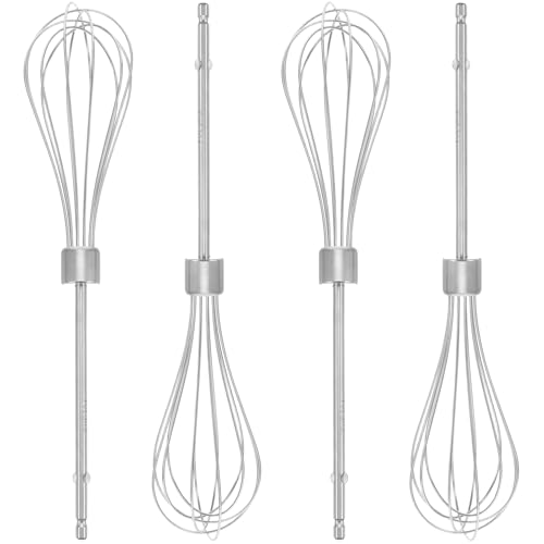 SOLUSTRE 4 Stück Teiliges Mixer Aufsatz Ersatz Rührbesen für Handmixer zum Backen Mixen von Teig Eiern und Sahne Kompatibel mit Handbohrern von SOLUSTRE