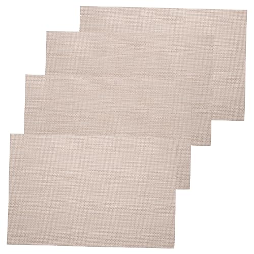 SOLUSTRE 4 Stück Teiliges PVC Platzset Hitzebeständig und Isolierend Waschbare Tischmatten zum Schutz vor Hitze Abwischbar und Formstabil für Esstisch und Küche von SOLUSTRE