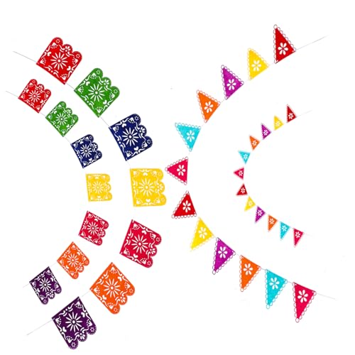 SOLUSTRE 4 Stück Teiliges Party Dekobanner aus Filz Bunte Hohlgearbeitete Girlanden Mexikanisches Festival Langlebig Sicher Vielseitig für Garten Geburtstag Innen und Außenbereich SOLUSTRE 4 Stück Teiliges Party Dekobanner aus Filz Bunte Hohlgearbeitete Girlanden Mexikanisches Festival Langlebig Sicher Vielseitig für Garten Geburtstag Innen und Außenbereich von SOLUSTRE