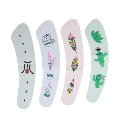 SOLUSTRE 4 Stück Teiliges Toilettenmatten Warm rutschfest mit Kissen in Kleinen für Damen Senioren Niedlichen Motiven Wie Wassermelone Vase Kaktus und Feder von SOLUSTRE